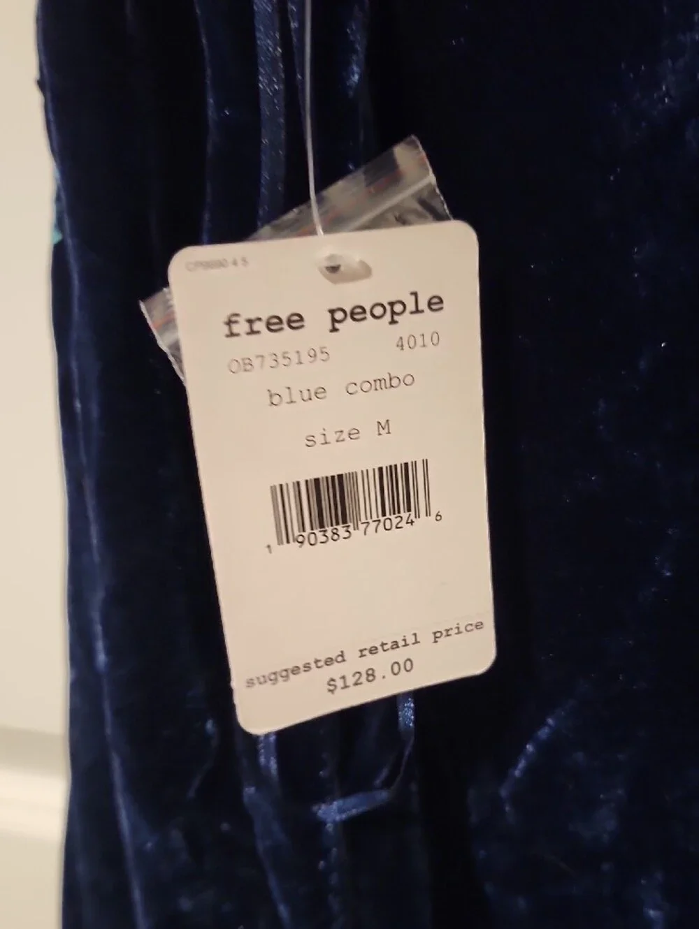 Free People Navy Velvet Sequin Combo Dress